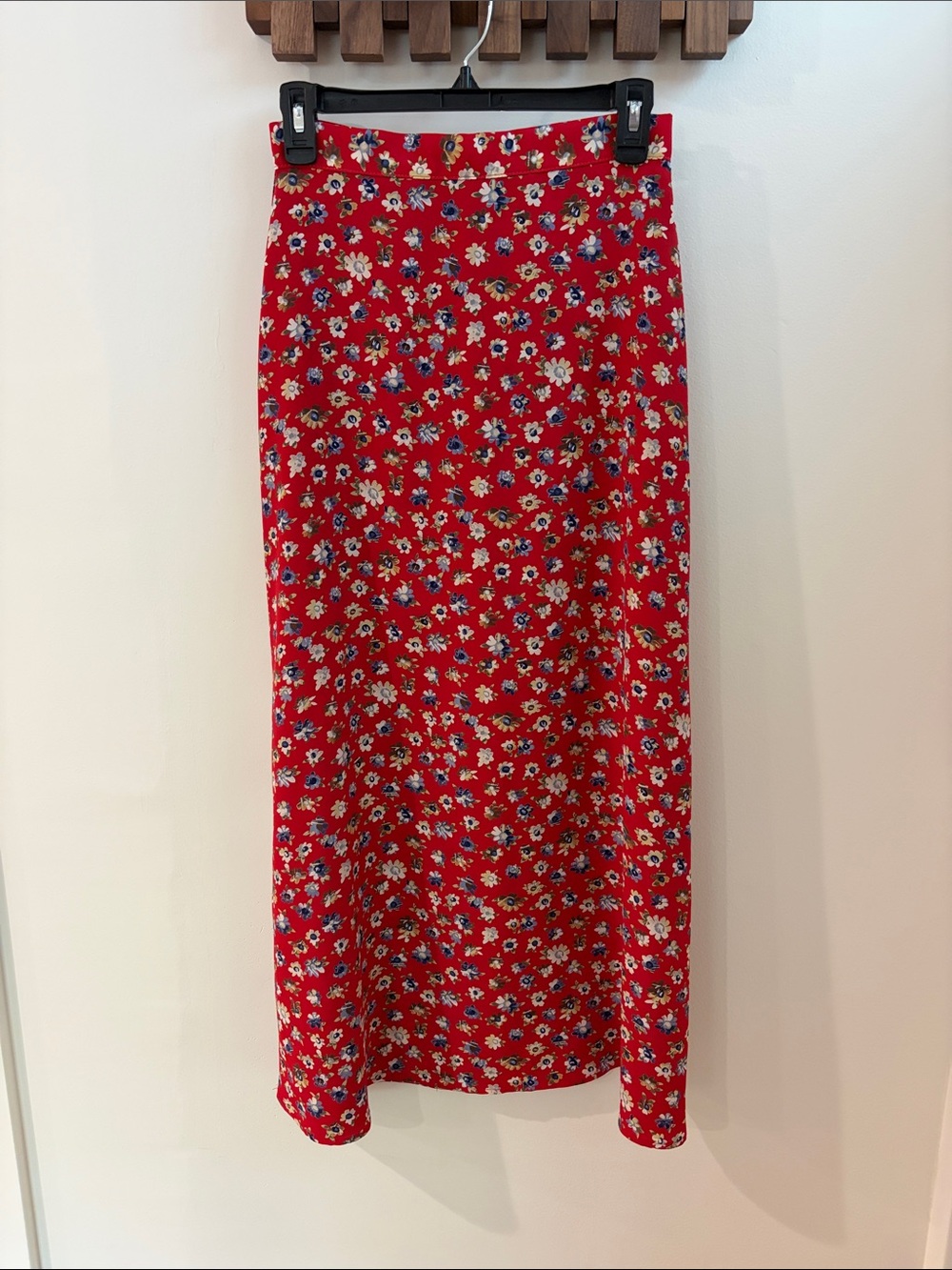 Vintage A.Byer 90s Red Floral Skirt